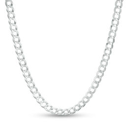5.7mm Diamond-Cut Curb Chain Necklace in 14K White Gold - 24&quot;