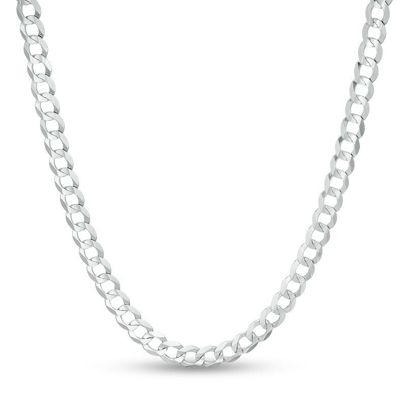 5.7mm Diamond-Cut Curb Chain Necklace in 14K White Gold - 24