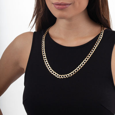 9.7mm Diamond-Cut Curb Chain Necklace 