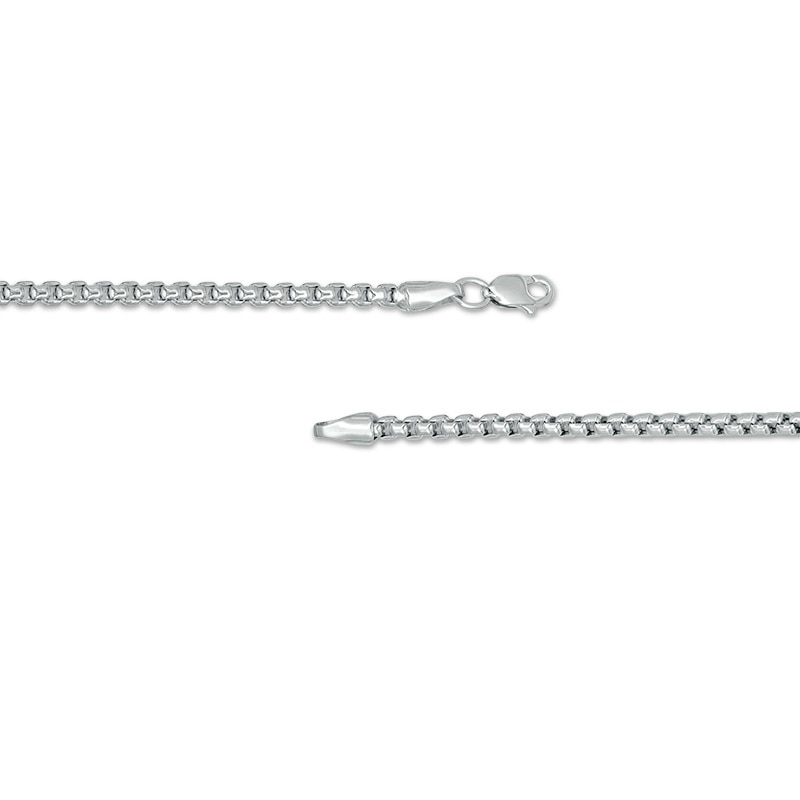 2.4mm Round Box Chain Necklace in 14K White Gold - 20"