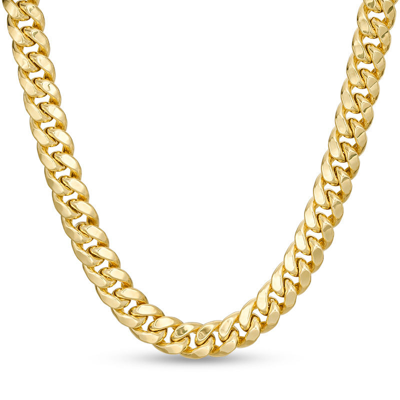 5mm Solid Miami Cuban Gold Diamond Lock Necklace | Uverly - UVERLY