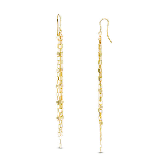 Made in Italy Multi-Strand Valentino Chain Drop Earrings in 14K Gold
