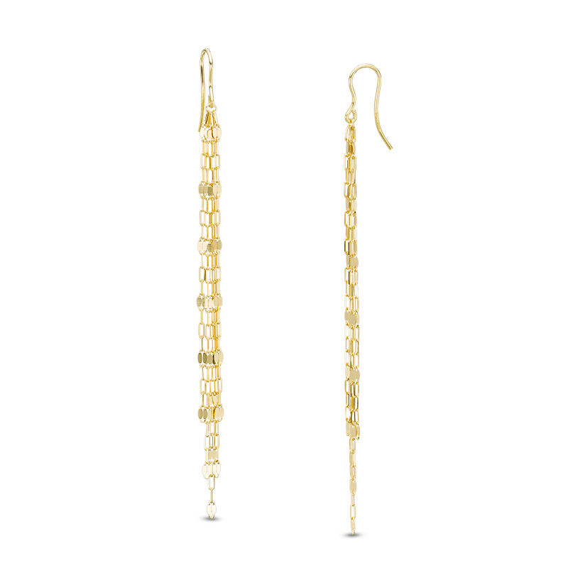 Made in Italy Multi-Strand Valentino Chain Drop Earrings in 14K Gold