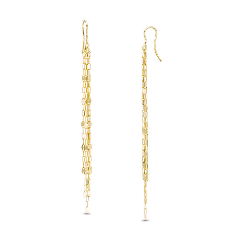 Main Image 1 of Made in Italy Multi-Strand Valentino Chain Drop Earrings in 14K Gold