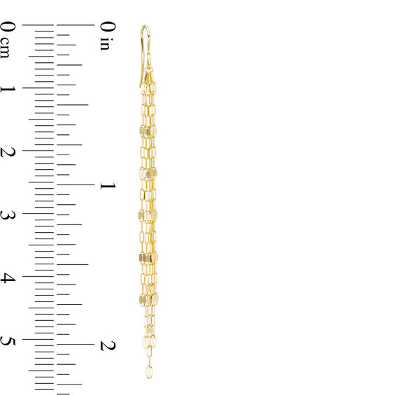 Made in Italy Multi-Strand Valentino Chain Drop Earrings in 14K Gold