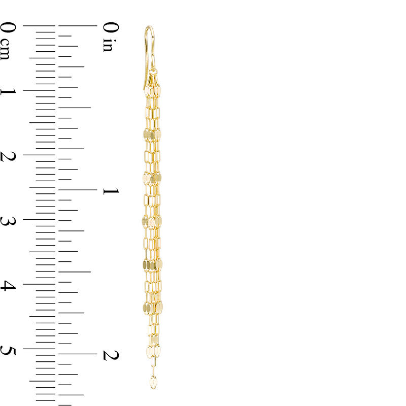 Main Image 2 of Made in Italy Multi-Strand Valentino Chain Drop Earrings in 14K Gold