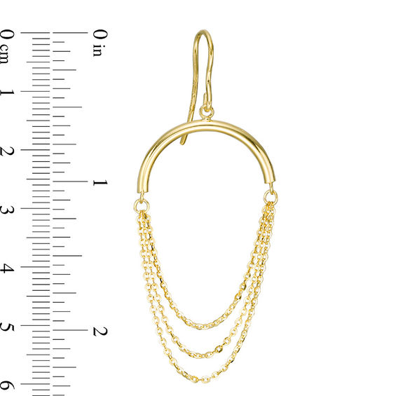 Made in Italy Semi-Circle Multi-Strand Chain Drop Earrings in 14K Gold
