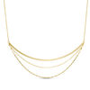Thumbnail Image 0 of Made in Italy Curved Bar Multi-Strand Necklace in 14K Gold - 20"