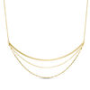 Thumbnail Image 1 of Made in Italy Curved Bar Multi-Strand Necklace in 14K Gold - 20"