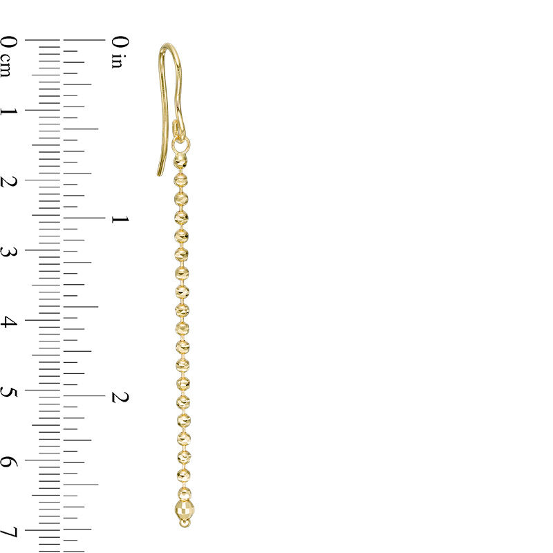 Main Image 2 of Made in Italy Diamond-Cut Beaded Drop Earrings in 14K Gold