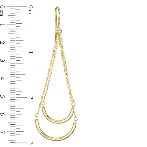Made in Italy Double Strand Pendulum Drop Earrings in 14K Gold