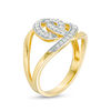 1/4 CT. T.W. Diamond Interlocking Loop Open Shank Ring in Sterling Silver with 14K Gold Plate