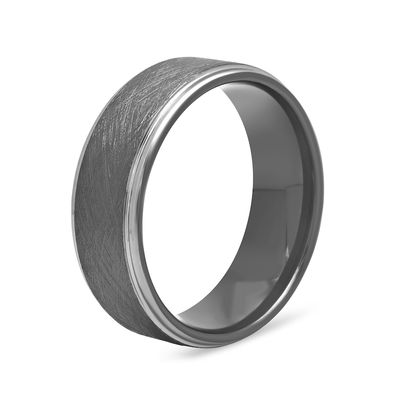 Main Image 3 of 8.0mm Engravable Wedding Band in Tantalum with Black Ion Plate (1 Line)