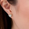 Thumbnail Image 2 of 3/4 CT. T.W. Composite Diamond Heart Frame Stud Earrings in 10K Gold