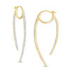 Thumbnail Image 1 of 1/2 CT. T.W. Diamond Inside-Out Open Hoop Earrings in 10K Gold