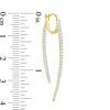 Thumbnail Image 3 of 1/2 CT. T.W. Diamond Inside-Out Open Hoop Earrings in 10K Gold