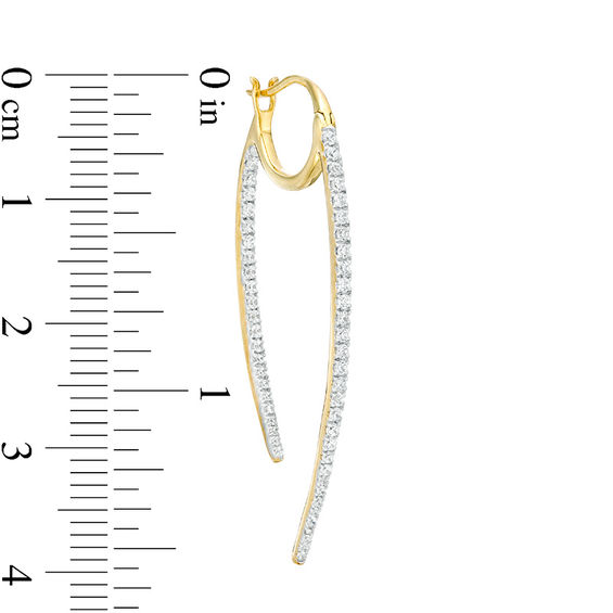 1/2 CT. T.W. Diamond Inside-Out Open Hoop Earrings in 10K Gold 1/2 CT. T.W. Diamond Inside-Out Open Hoop Earrings in 10K Gold