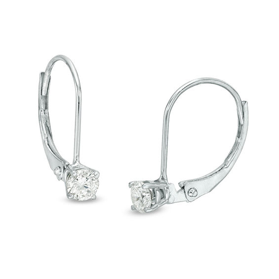 1/4 CT. T.w. Certified Diamond Solitaire Drop Earrings in 14K White Gold (I/I3)