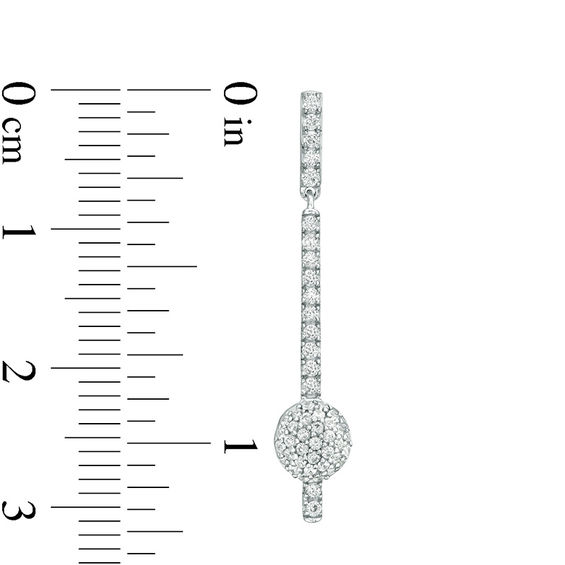 1/2 CT. T.W. Diamond Bar with Ball Drop Earrings in 10K White Gold 1/2 CT. T.W. Diamond Bar with Ball Drop Earrings in 10K White Gold