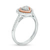 Thumbnail Image 3 of 1/3 CT. T.W. Composite Diamond Double Heart Frame Ring in 10K Two-Tone Gold