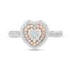 Thumbnail Image 4 of 1/3 CT. T.W. Composite Diamond Double Heart Frame Ring in 10K Two-Tone Gold