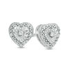 Thumbnail Image 1 of 1/20 CT. T.W. Diamond Heart-Shaped Frame Stud Earrings in Sterling Silver
