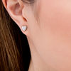Thumbnail Image 2 of 1/20 CT. T.W. Diamond Heart-Shaped Frame Stud Earrings in Sterling Silver