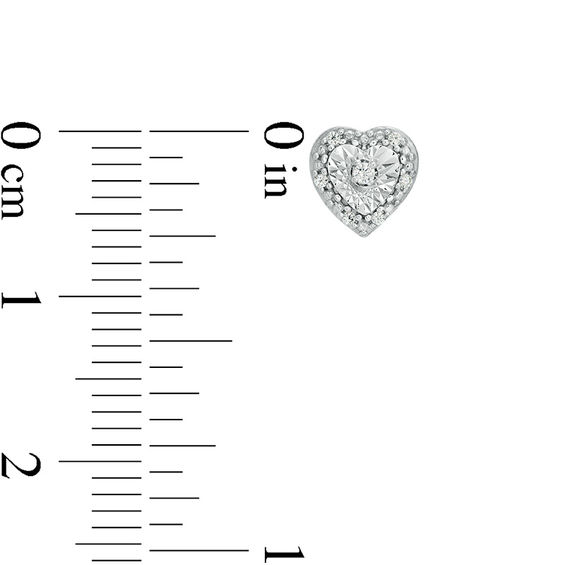 1/20 CT. T.w. Diamond Heart-Shaped Frame Stud Earrings in Sterling Silver