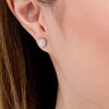 Thumbnail Image 2 of 1/20 CT. T.W. Diamond Bead Frame Stud Earrings in Sterling Silver