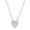 Thumbnail Image 1 of 1/20 CT. T.W. Diamond Heart-Shaped Frame Necklace in Sterling Silver