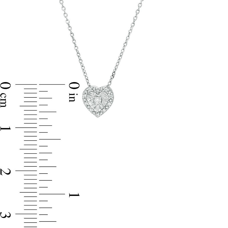 Main Image 3 of 1/20 CT. T.W. Diamond Heart-Shaped Frame Necklace in Sterling Silver