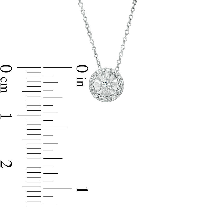 Main Image 3 of 1/20 CT. T.W. Diamond Frame Pendant in Sterling Silver