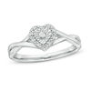 Thumbnail Image 1 of 1/20 CT. T.W. Diamond Heart Frame Twist Ring in Sterling Silver