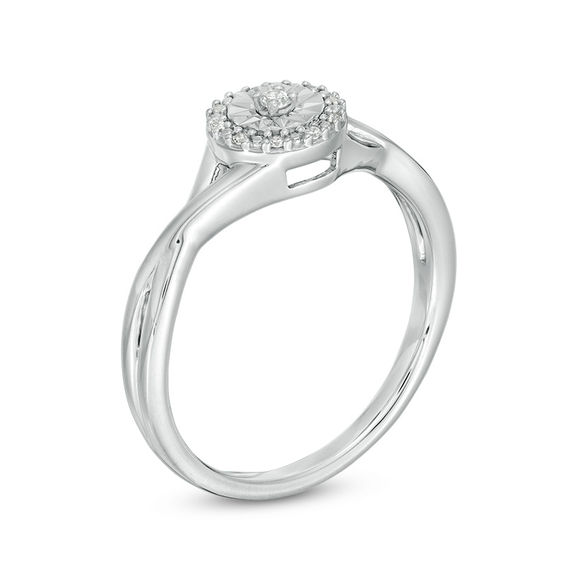 1/20 CT. T.w. Diamond Frame Twist Ring in Sterling Silver
