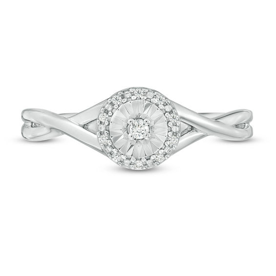 1/20 CT. T.w. Diamond Frame Twist Ring in Sterling Silver