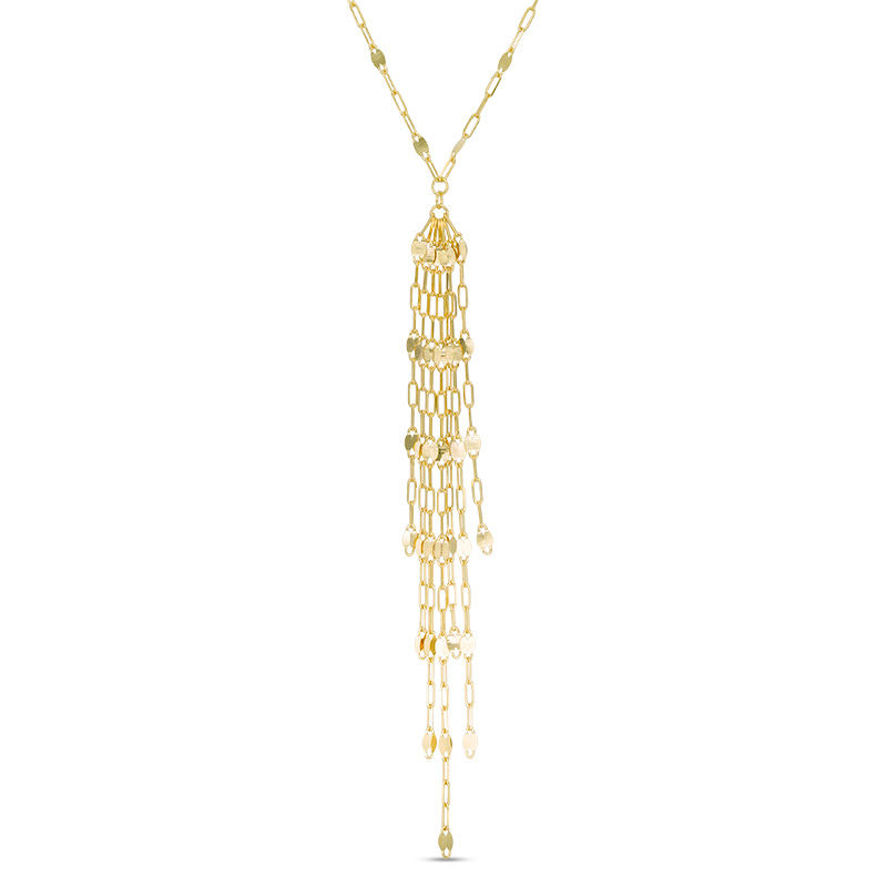 Made in Italy Valentino Chain Tassel Necklace in 14K Gold