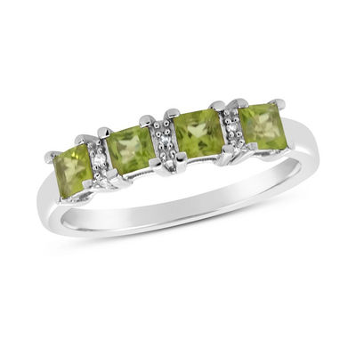 K449-COD1 Ring Stick Pearl and Peridot Size 7.5