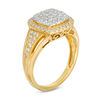 Thumbnail Image 3 of 3/4 CT. T.W. Composite Diamond Double Cushion Frame Vintage-Style Ring in 10K Gold