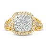 Thumbnail Image 4 of 3/4 CT. T.W. Composite Diamond Double Cushion Frame Vintage-Style Ring in 10K Gold