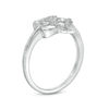 Thumbnail Image 3 of 1/20 CT. T.W. Diamond Double Heart Ring in Sterling Silver
