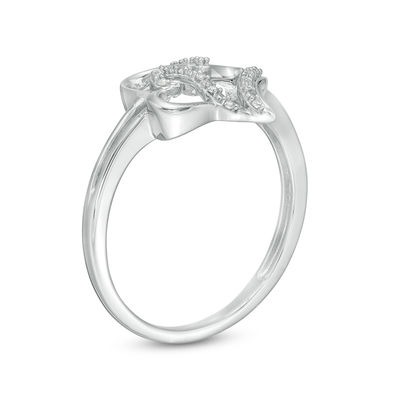 1/20 CT. T.W. Diamond Double Heart Ring in Sterling Silver | Zales