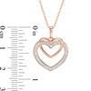 Thumbnail Image 3 of Diamond Accent Interlocking Hearts Pendant in Sterling Silver with 14K Rose Gold Plate