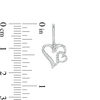 Thumbnail Image 3 of 1/20 CT. T.W. Diamond Double Heart Drop Earrings in Sterling Silver