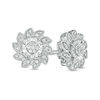 Thumbnail Image 1 of 1/8 CT. T.W. Diamond Flower Vintage-Style Stud Earrings in Sterling Silver