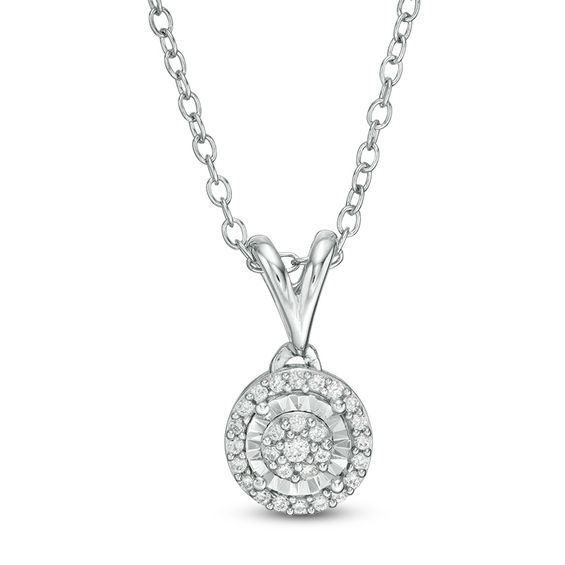 1/10 CT. T.w. Composite Diamond Frame Vintage-Style Pendant in Sterling Silver