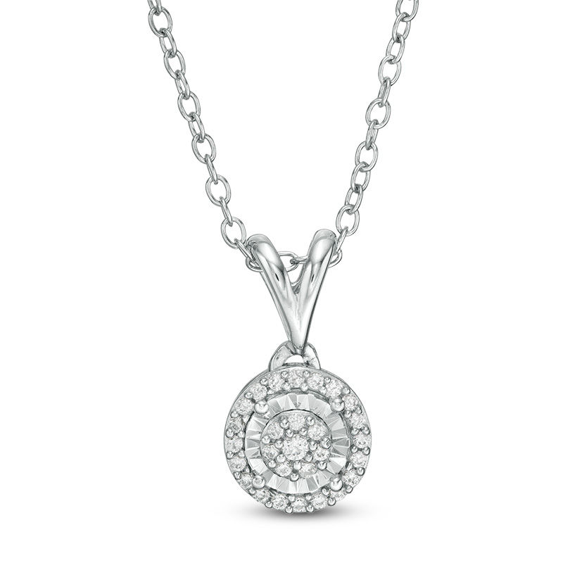 Main Image 1 of 1/10 CT. T.W. Composite Diamond Frame Vintage-Style Pendant in Sterling Silver
