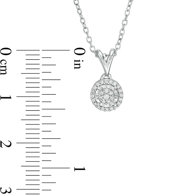 Main Image 3 of 1/10 CT. T.W. Composite Diamond Frame Vintage-Style Pendant in Sterling Silver