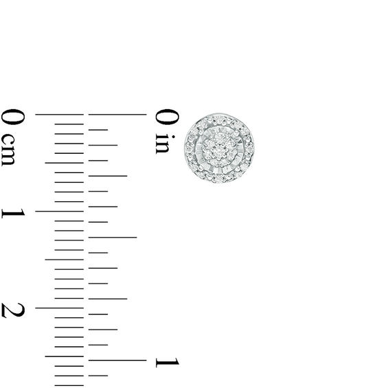 1/6 CT. T.w. Composite Diamond Frame Stud Earrings in Sterling Silver