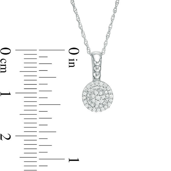 1/10 CT. T.W. Composite Diamond Frame Beaded Pendant in 10K White Gold 1/10 CT. T.W. Composite Diamond Frame Beaded Pendant in 10K White Gold