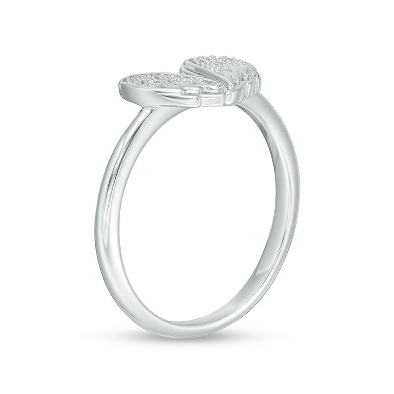 Diamond Accent Angel Wings Ring in Sterling Silver